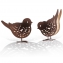 2 Oiseaux solaires avec leds marron luminaires extrieur