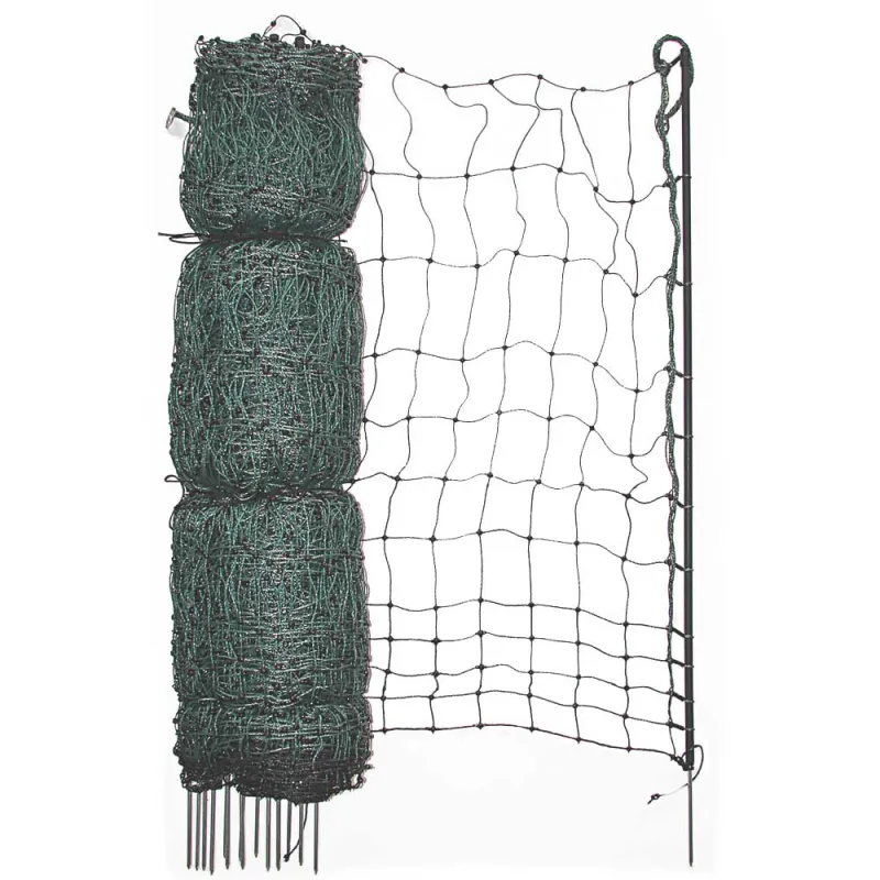 Filet électrifiable pour enclos volailles - 110 cm x 50 m vert