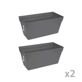Lot de 2 jardinières Elho® 70 cm - Gris à réservoir