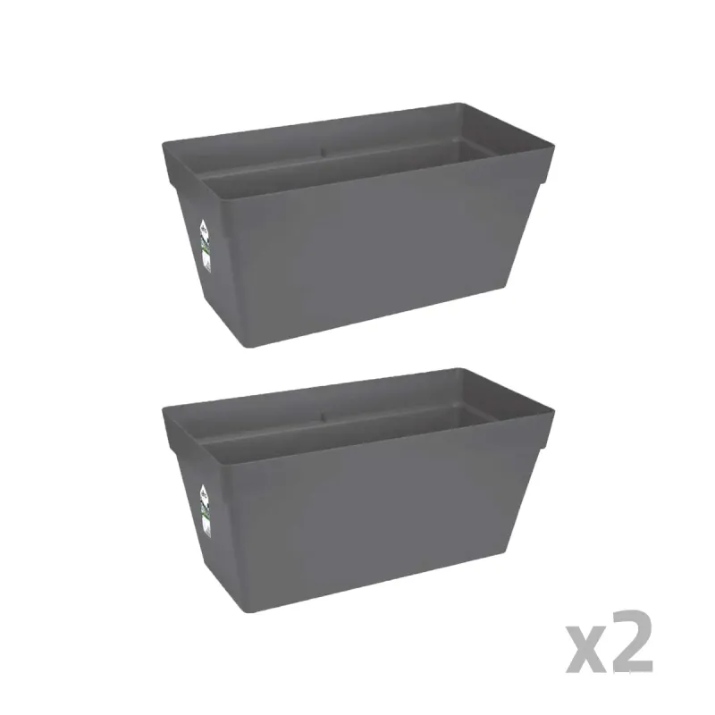 Lot de 2 jardinières Elho® 70 cm - Gris à réservoir