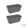 Lot de 2 jardinières Elho® 70 cm - Gris à réservoir