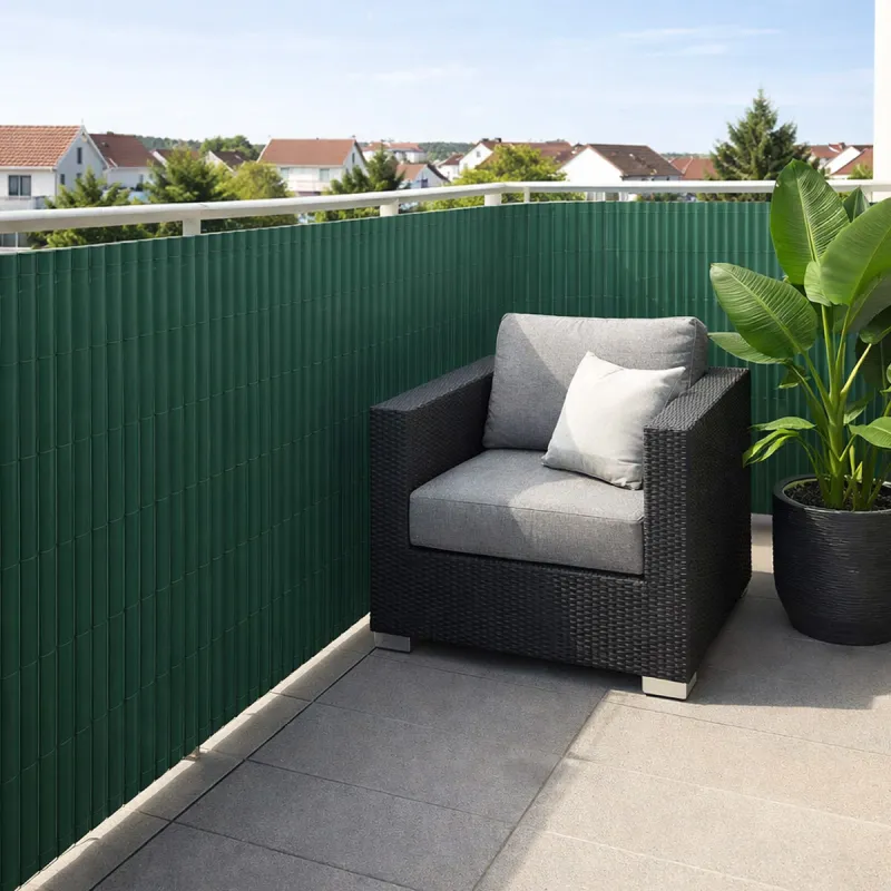 Canisse PVC occultante 1x5m vert - Fixations incluses