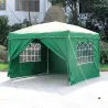 Tonnelle pliable 3x4 m acier vert avec parois latérales
