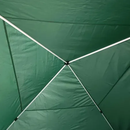 Tonnelle pliable 3x4 m acier vert avec parois latérales