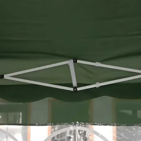 Tonnelle pliable 3x4 m acier vert avec parois latérales