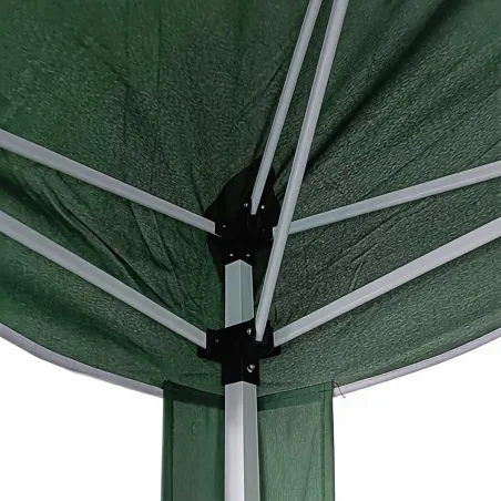 Tonnelle pliable 3x4 m acier vert avec parois latérales