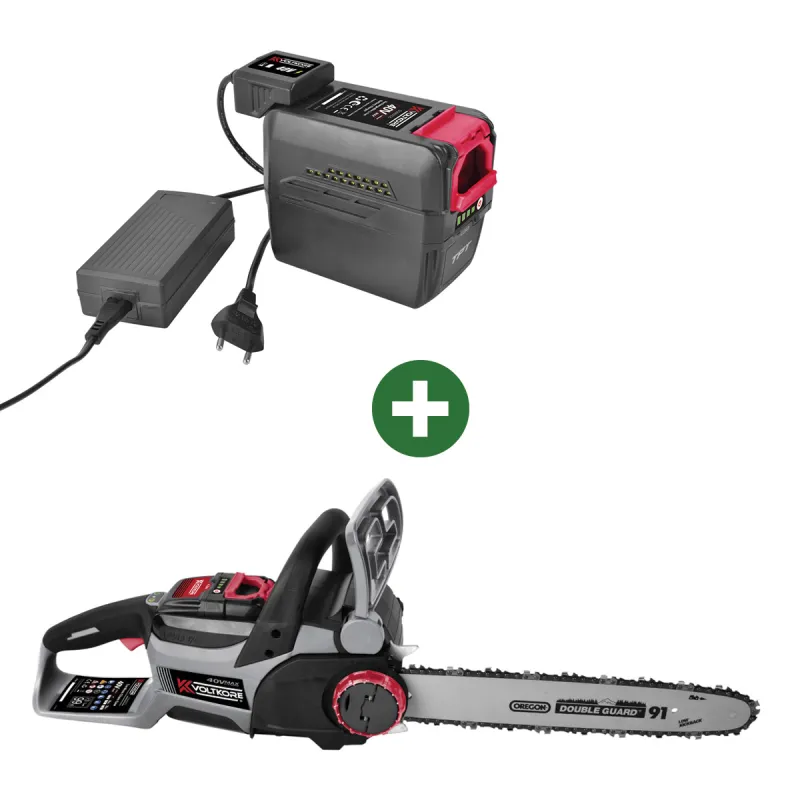 Tronçonneuse 40V Voltkore® - Kit batterie 4Ah + chargeur