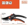 Sécateur Black&Decker 20cm - Précision et confort