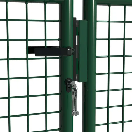 Portail 2 vantaux vert 3x1,5m - Maille 50mm acier