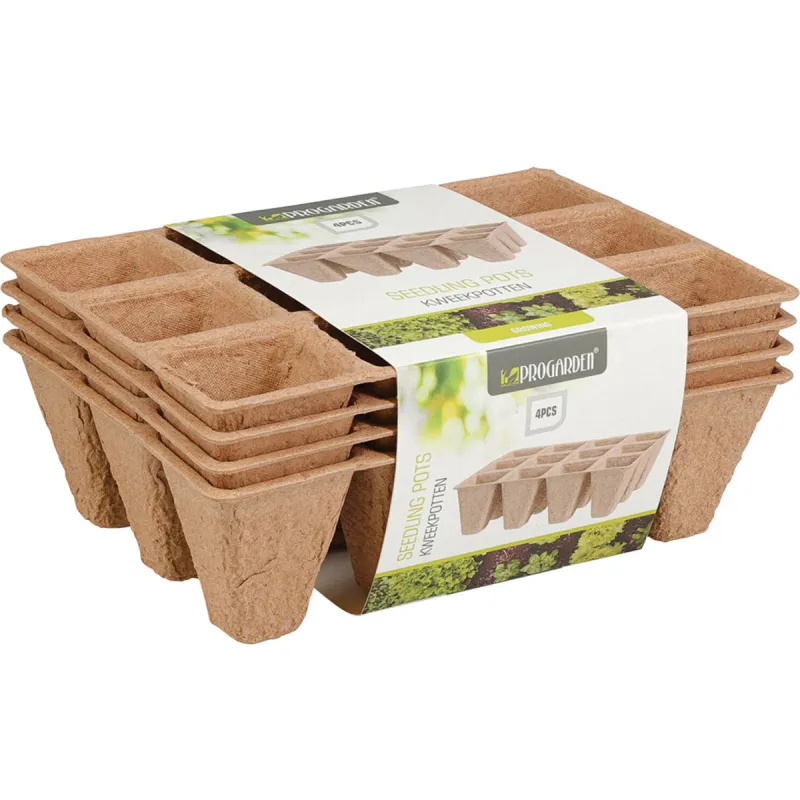 4 plaques biodégradables 12 alvéoles pour semis écolos