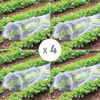 Lot de 4 tunnels de forçage 3m pour potager