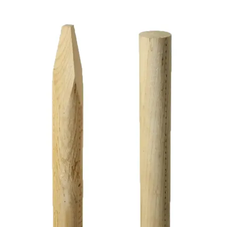 Piquets châtaignier fraisé PEFC - Ø6cm x 2m - Lot de 20
