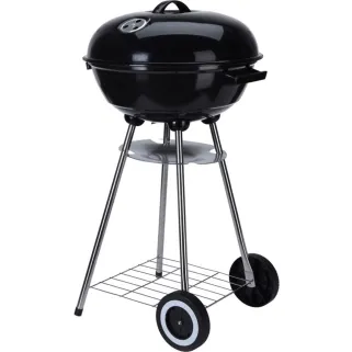 Barbecue mobile Ø46 cm - Grille chromée et bol émaillé