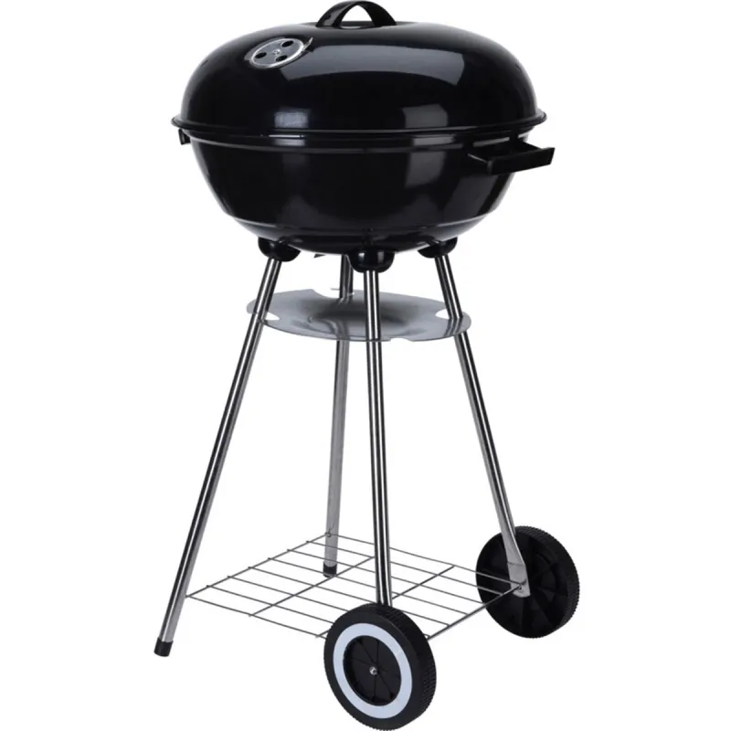 Barbecue mobile Ø46 cm - Grille chromée et bol émaillé
