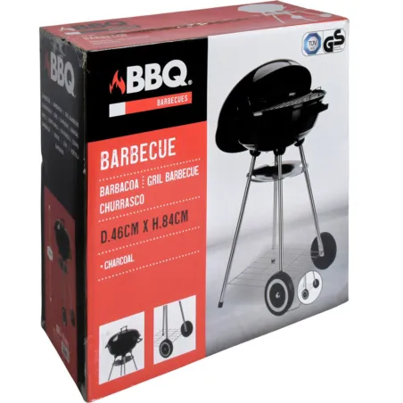 Barbecue mobile Ø46 cm - Grille chromée et bol émaillé
