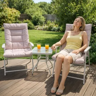 Ensemble détente 2 fauteuils + table basse pliants