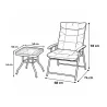 Ensemble détente 2 fauteuils + table basse pliants
