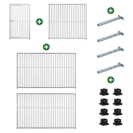 Chenil acier 1,5x2m - Kit complet sécurisé extérieur