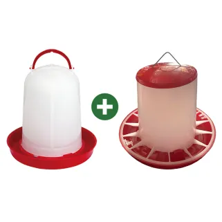 Kit abreuvoir 8L + mangeoire 9kg pour volailles