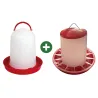 Kit abreuvoir 8L + mangeoire 9kg pour volailles