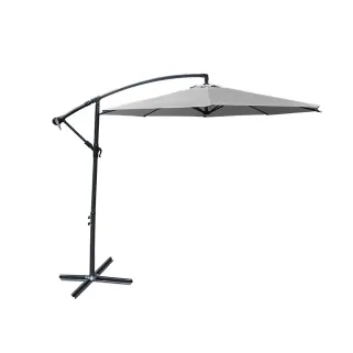 Parasol déporté Azur 3m gris - Ombrage robuste et design