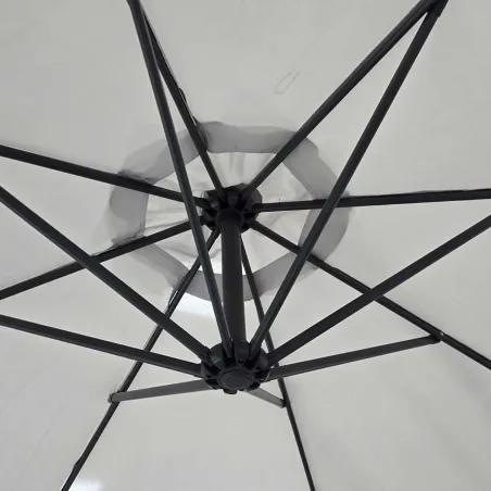 Parasol déporté Azur 3m gris - Ombrage robuste et design