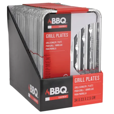 Barquettes BBQ aluminium 34x23x2,5 cm - Lot de 5
