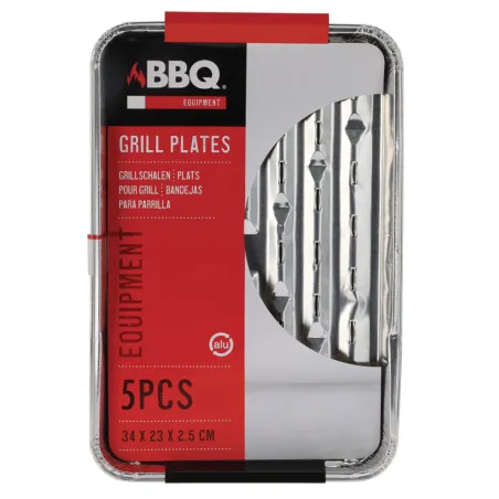 Barquettes BBQ aluminium 34x23x2,5 cm - Lot de 5