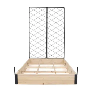 Carré potager sapin avec treillis 115x80x128 cm