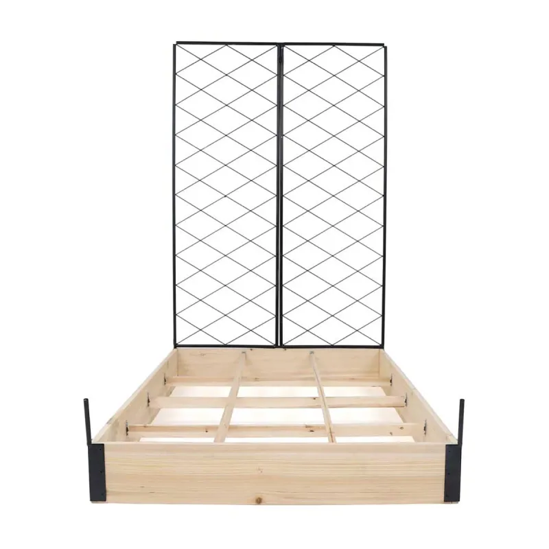 Carré potager sapin avec treillis 115x80x128 cm