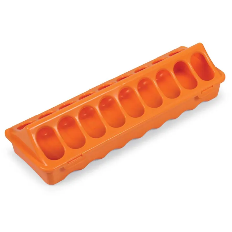 Mangeoire 30 cm plastique à trous pour poussins - Orange GAUN