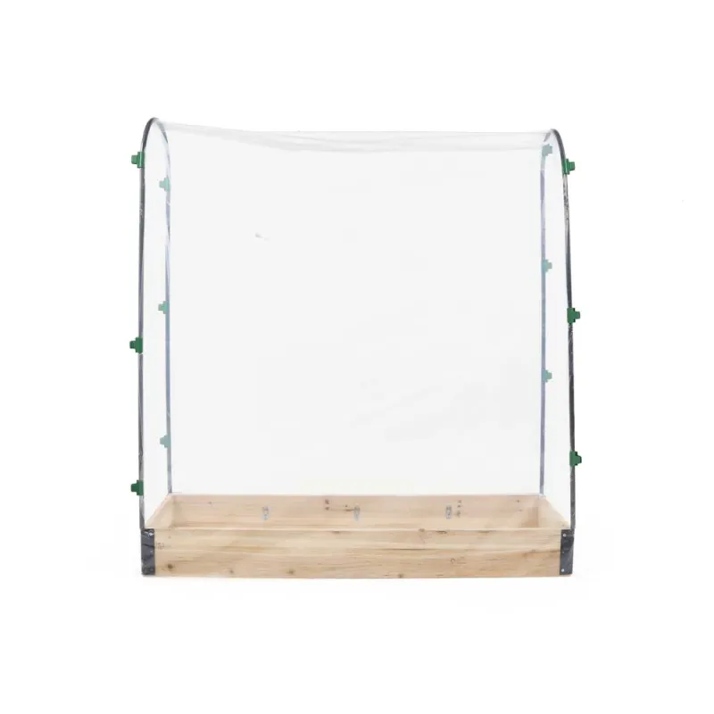 Carré potager tomates en sapin avec housse PVC 115x30x120cm