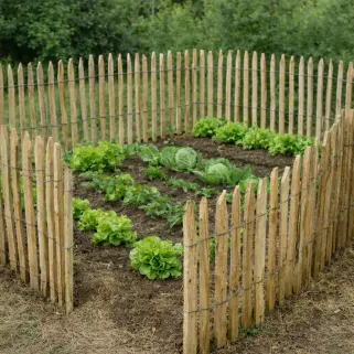 Clôture ganivelle en châtaignier PEFC - 10m x 1m - 6-7cm