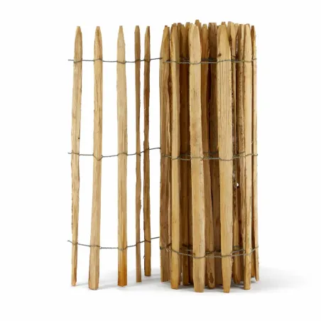 Clôture ganivelle en châtaignier PEFC - 10m x 1m - 6-7cm