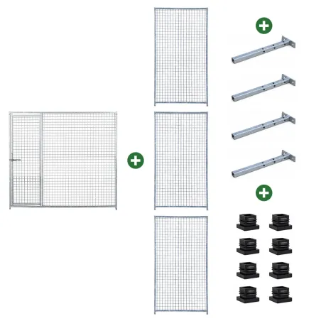 Chenil modulaire 2m avec porte - Kit complet acier