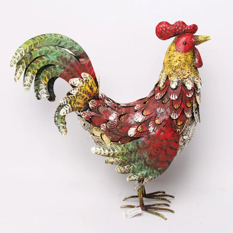 Coq décoratif en métal 44x15x45 cm - Style campagnard
