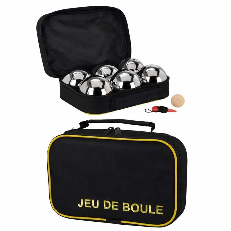 Set pétanque 6 boules acier + but et sac - Jeu complet