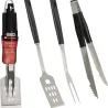 Set 3 outils barbecue inox - Spatule, fourchette, pince