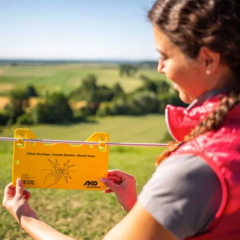 Plaques PVC signalisation 'clôture électrique' - Lot de 4