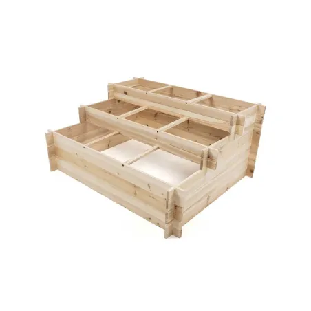 Carré potager 3 étages sapin - 120x100x54 cm + géotextile