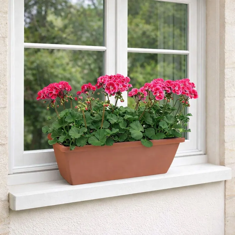Balconnière Elho® 50 cm - Effet terre cuite élégant