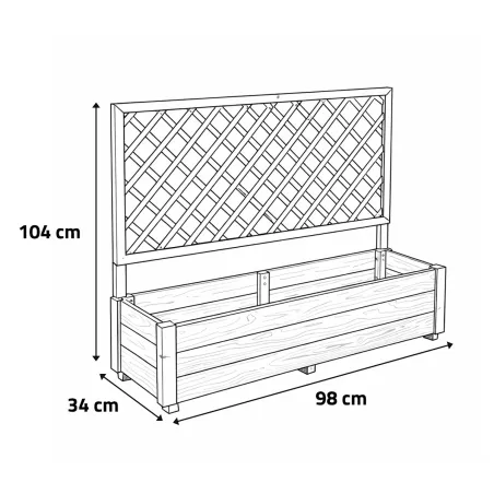Carré potager en sapin avec treillis 98x34x104 cm - Jardin