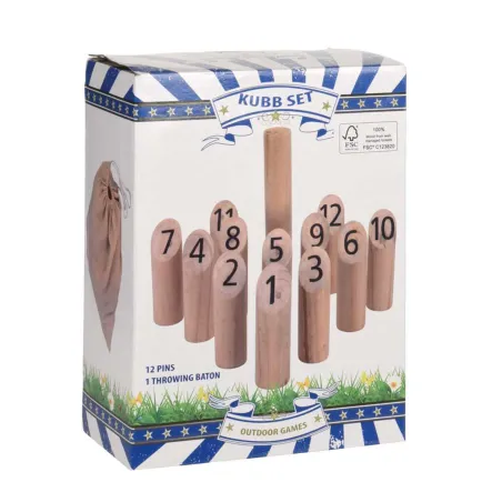 Mölkky en bois - Jeu d'extérieur complet avec sac