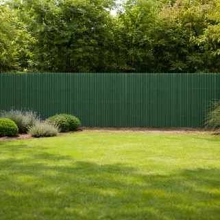 Canisse PVC occultante 1,5x5m vert - Fixations incluses