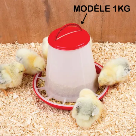 Mangeoire anti-gaspi plastique 1 kg pour volailles