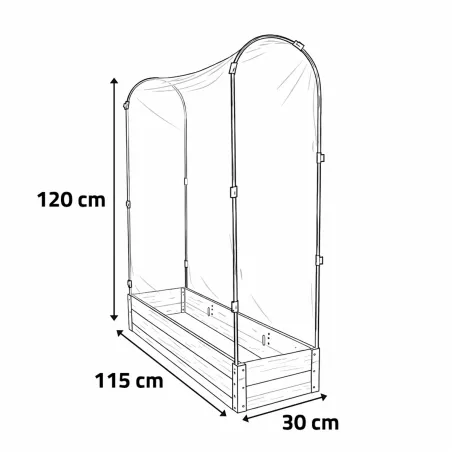 Kit 3 carrés potagers en sapin pour jardin et balcon