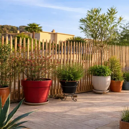 Clôture ganivelle en châtaignier PEFC - 5m x 1m - écart 6-7cm