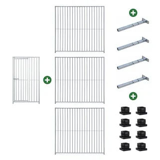 Chenil carré 2x2 m en acier - Kit complet sécurisé