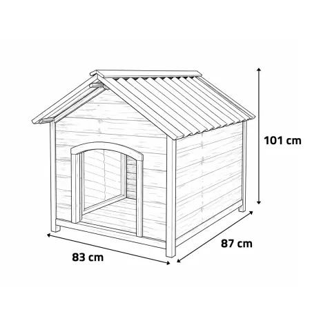 Niche chien en bois chalet taille L 83 x 87 x 101 cm
