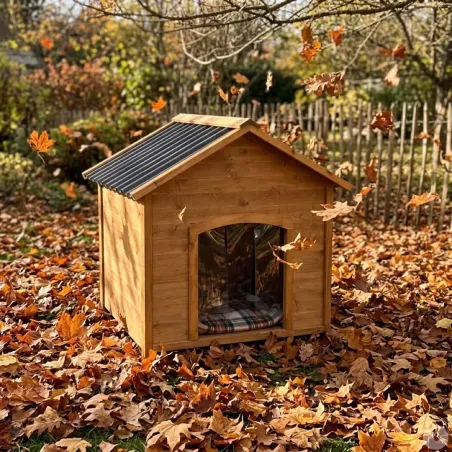 Niche chien en bois chalet taille L 83 x 87 x 101 cm